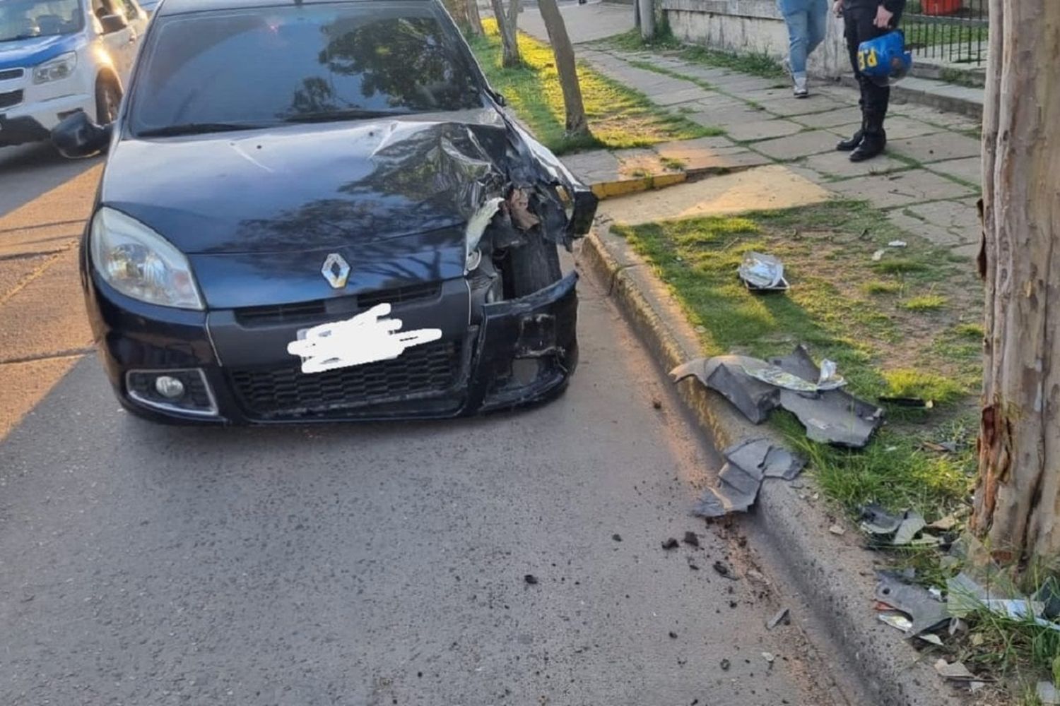 Manejaba borracho, perdió el control del auto y chocó contra un árbol