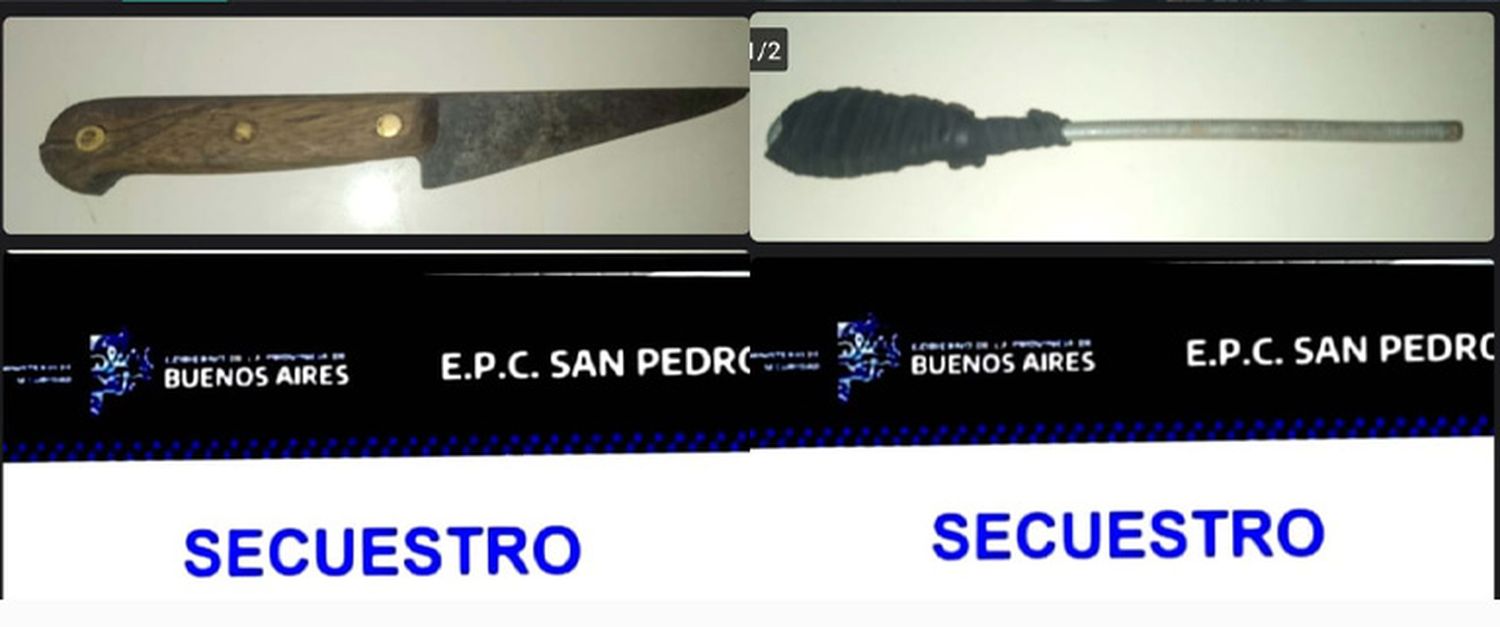 secuestro de armas blancas