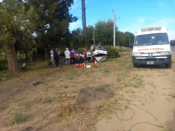 Villaguay-Villa Elisa: un hombre resultó herido tras un vuelco en la ruta 130