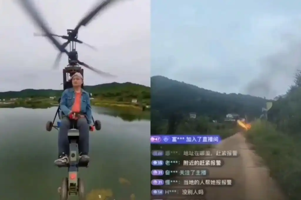 Influencer se estrella con un helicóptero