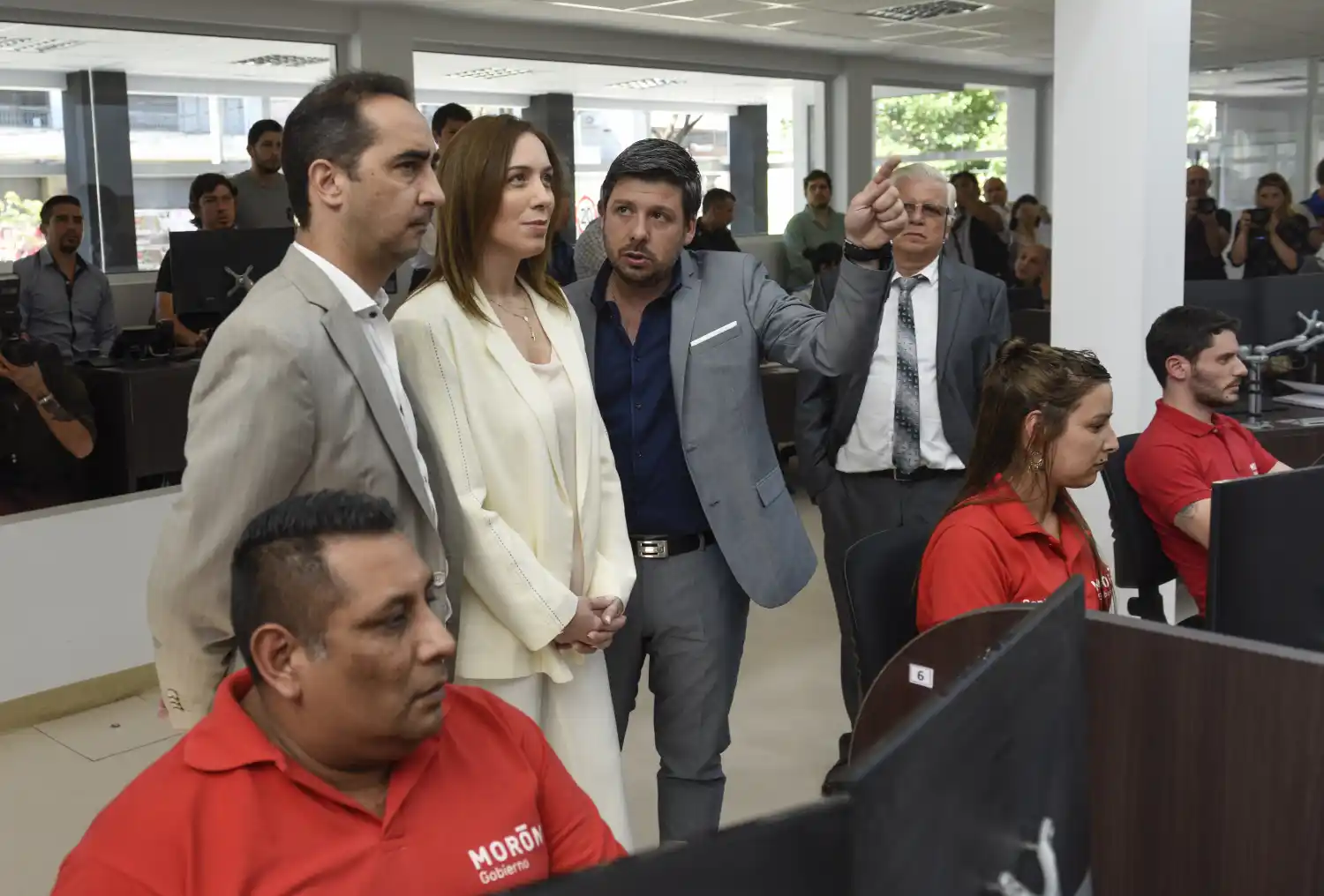 Vidal y Tagliaferro volvieron a mostrarse juntos: Visitaron el centro de monitoreo en Morón