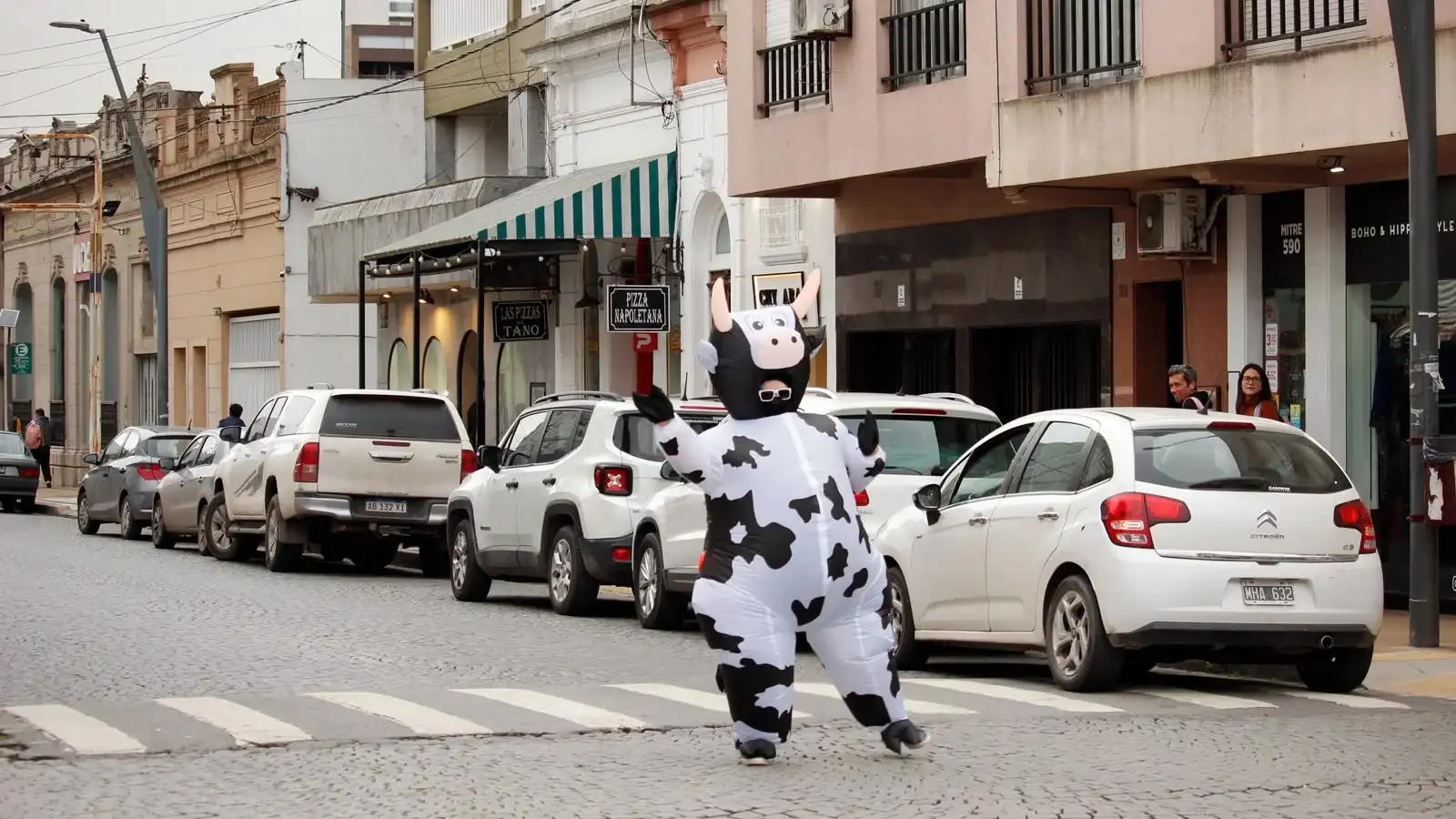 La aparición de una vaca suelta en el centro de Tandil generó incertidumbre entre los vecinos.