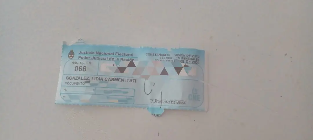 Constancia de voto encontrada
