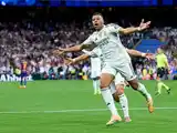 Mbappe festeja el primer gol madridista.
