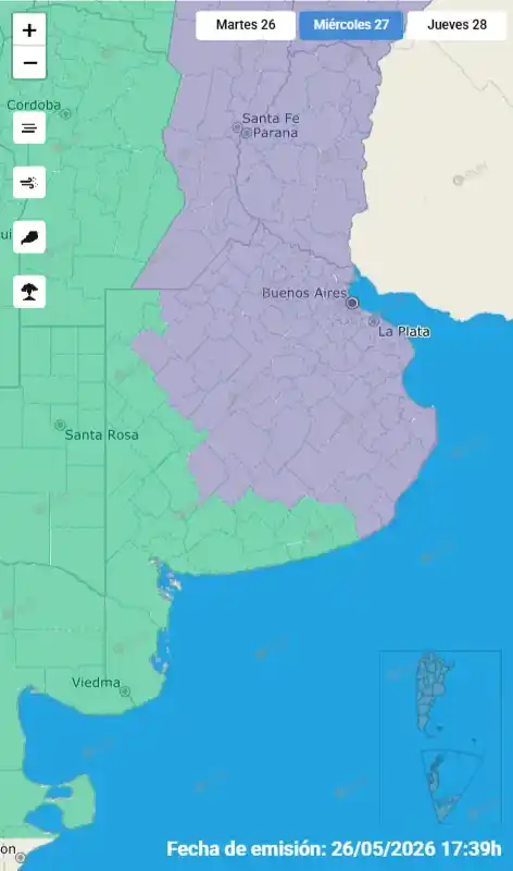 mapa advertencia por neblina