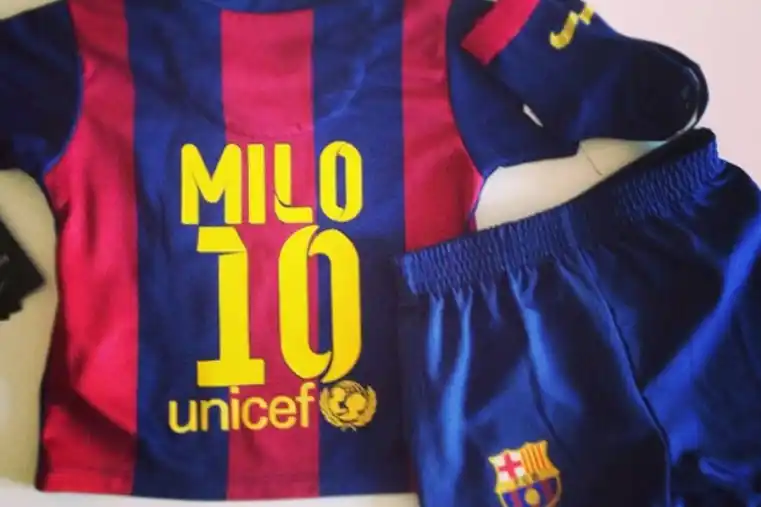 El regalo de Messi para el bebé de René y Soledad Fandiño