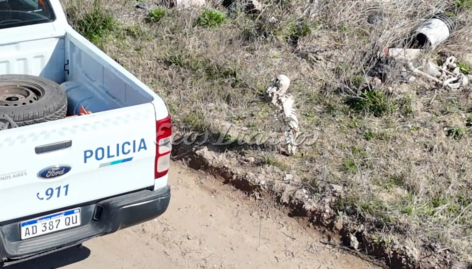 La presencia de restos humanos. Movilizó al personal policial en la jornada de ayer