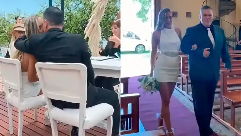 La pareja celebró en una ceremonia íntima