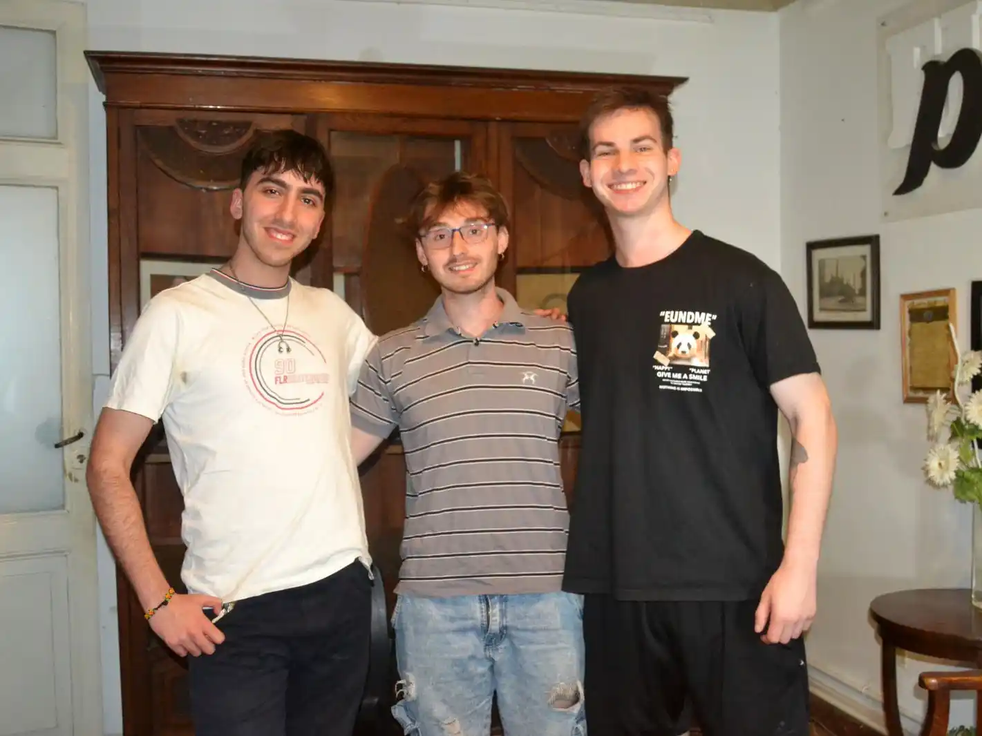 Augusto Etulain, Enzo Yamín y Agustín Garay.