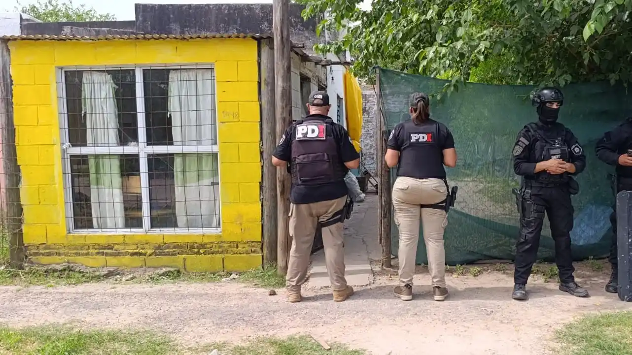 Uno de los dos domicilios allanados. Créditos: PDI.