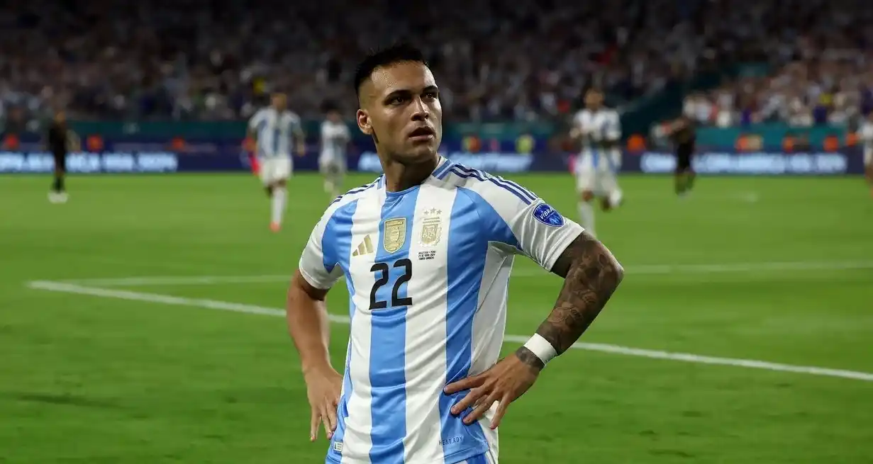 El festejo de gol de Lautaro Martinez. Crédito: Agustin Marcarian/Reuters