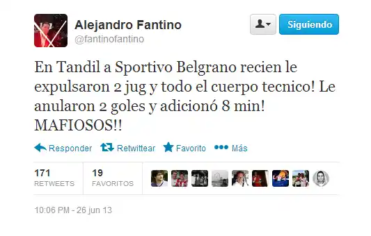 Fantino cargó contra Diego Bossio tras el empate entre Santamarina de Tandil y Sportivo Belgrano