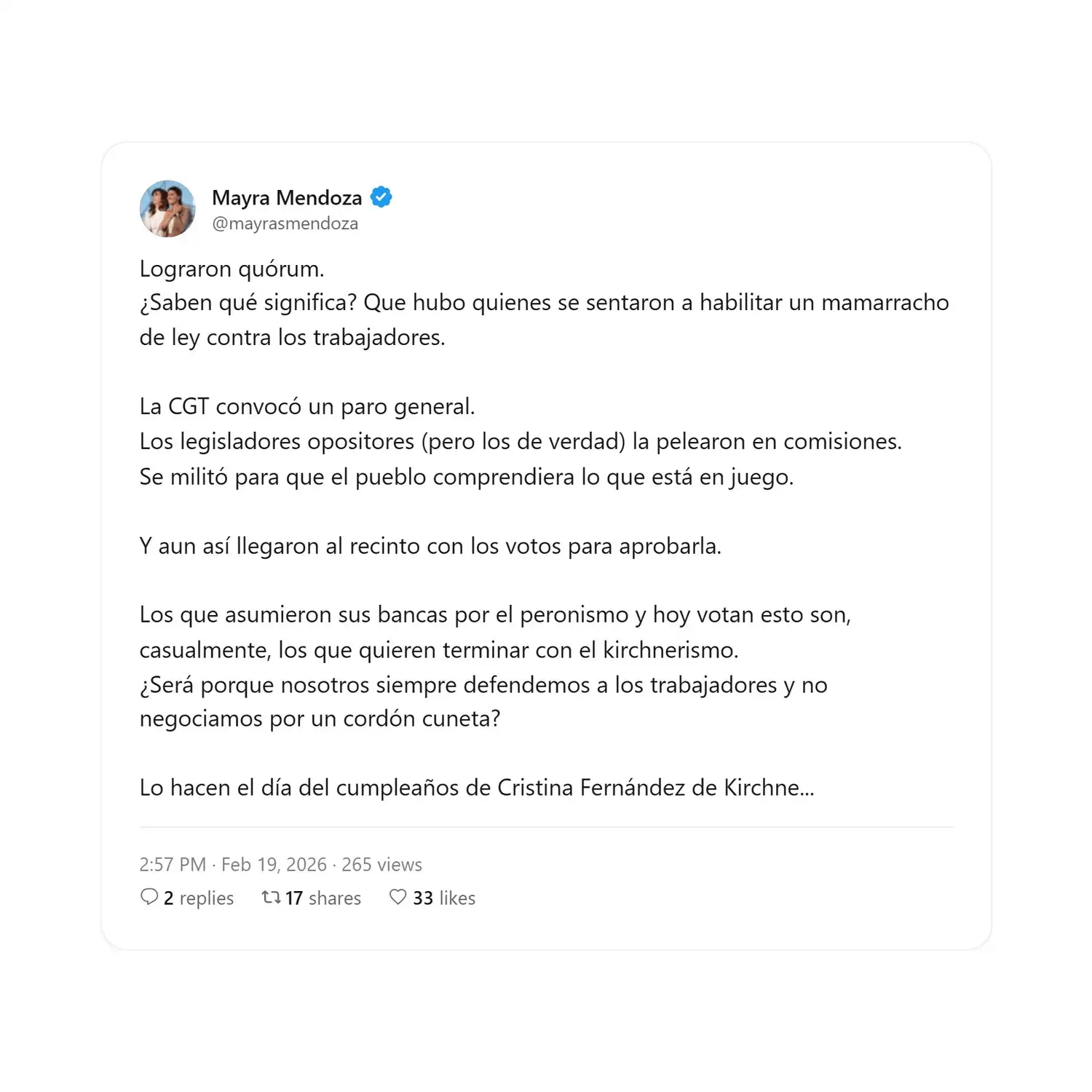 mayra mendoza tuit