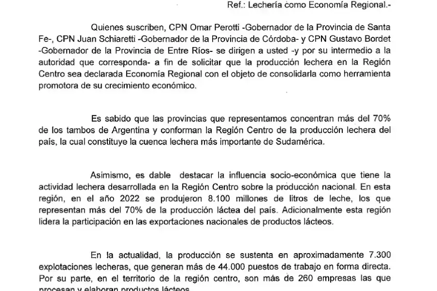 El texto de la carta