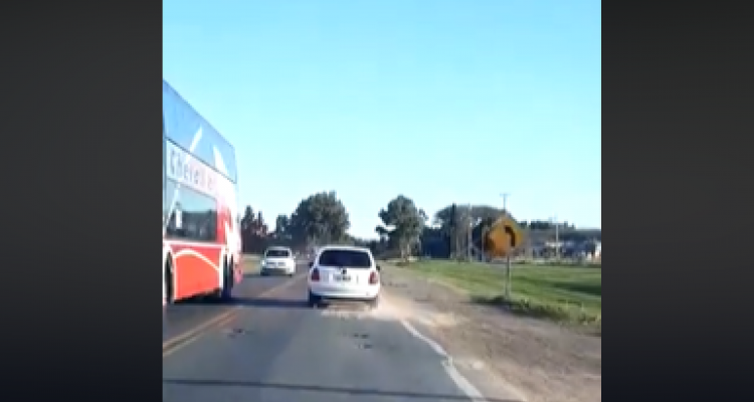 Ruta 1001: video registró cómo se circula por las zonas deterioradas de ese camino