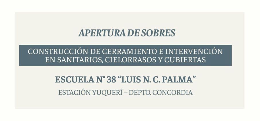 Se intervendrá la escuela Nº 38 de Estación Yuquerí