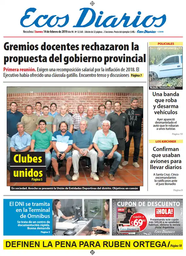 Tapa del 14 de febrero de 2019