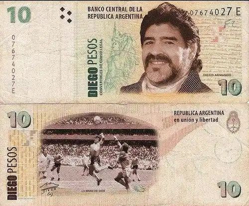 El día que el presidente del Central pidió el billete de $10 para Maradona