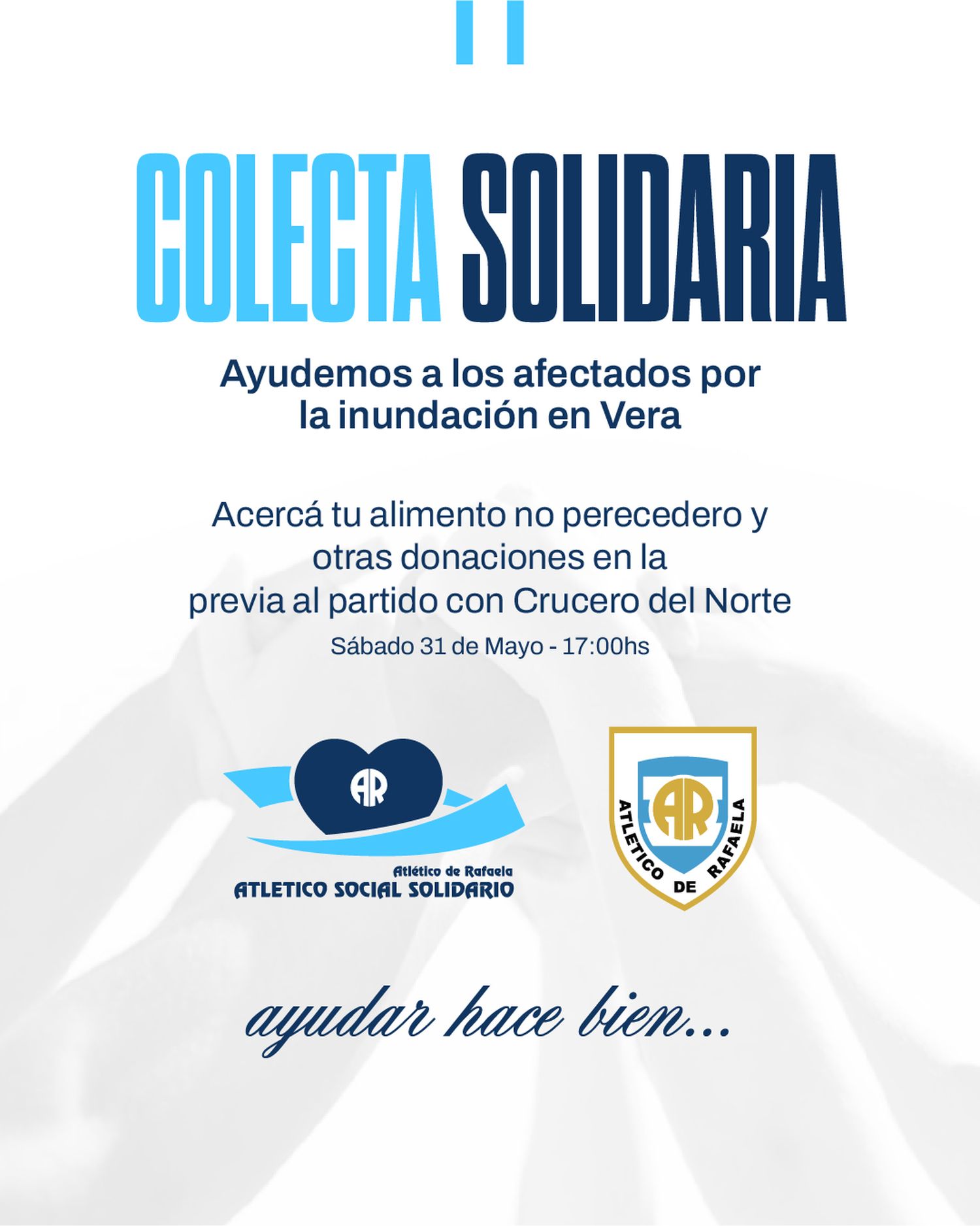 MAÑANA ANTES DEL PARTIDO ACERCA TU AYUDA