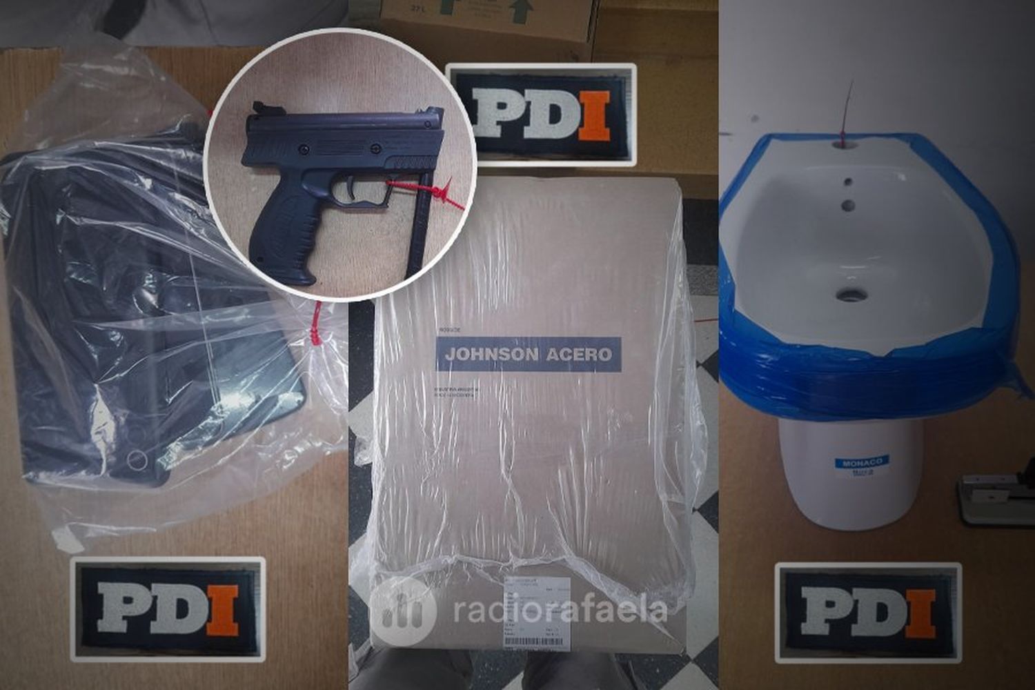 Hallaron celulares, un televisor y una pistola de aire comprimido en allanamientos simultáneos en Rafaela