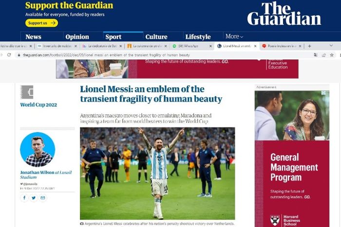 El diario británico The Guardian elogió la actuación de Messi