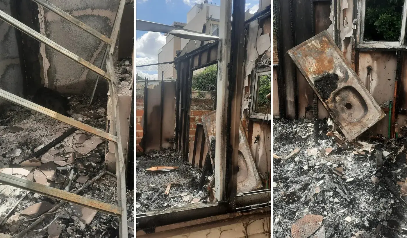 Así quedó la vivienda de Catalina Florencio tras el incendio ocurrido en 45 entre 23 y 24, en La Plata. La trabajadora del SPB solicita ayuda para poder reconstruir su casa. FOTO: 0221