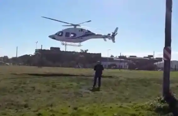 Video: así fue la llegada en helicóptero de Macri a Gualeguaychú