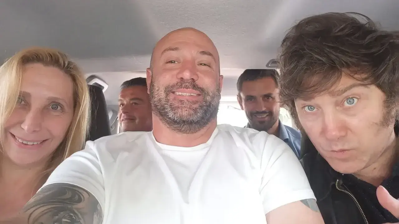 Karina Milei, Diego Spagnuolo y Javier Milei