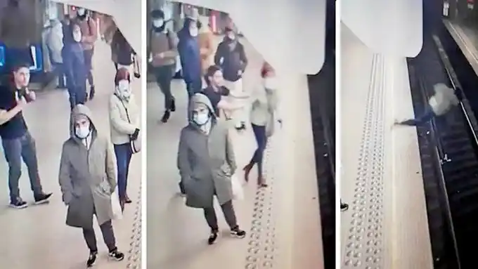 Video: una mujer fue empujada a las vías del metro en Bélgica