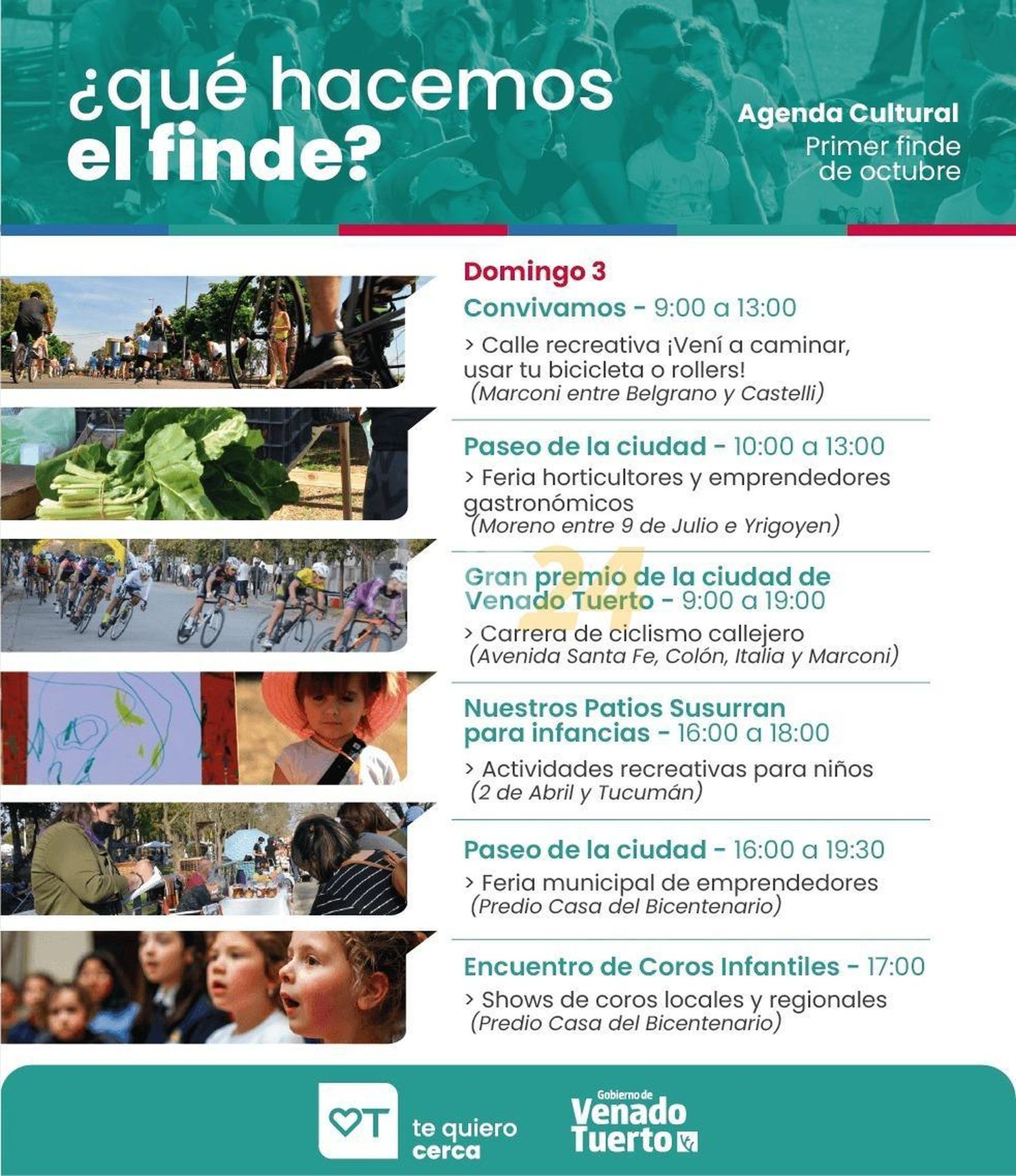 El Gobierno de Venado Tuerto invita a disfrutar de la agenda cultural de la ciudad