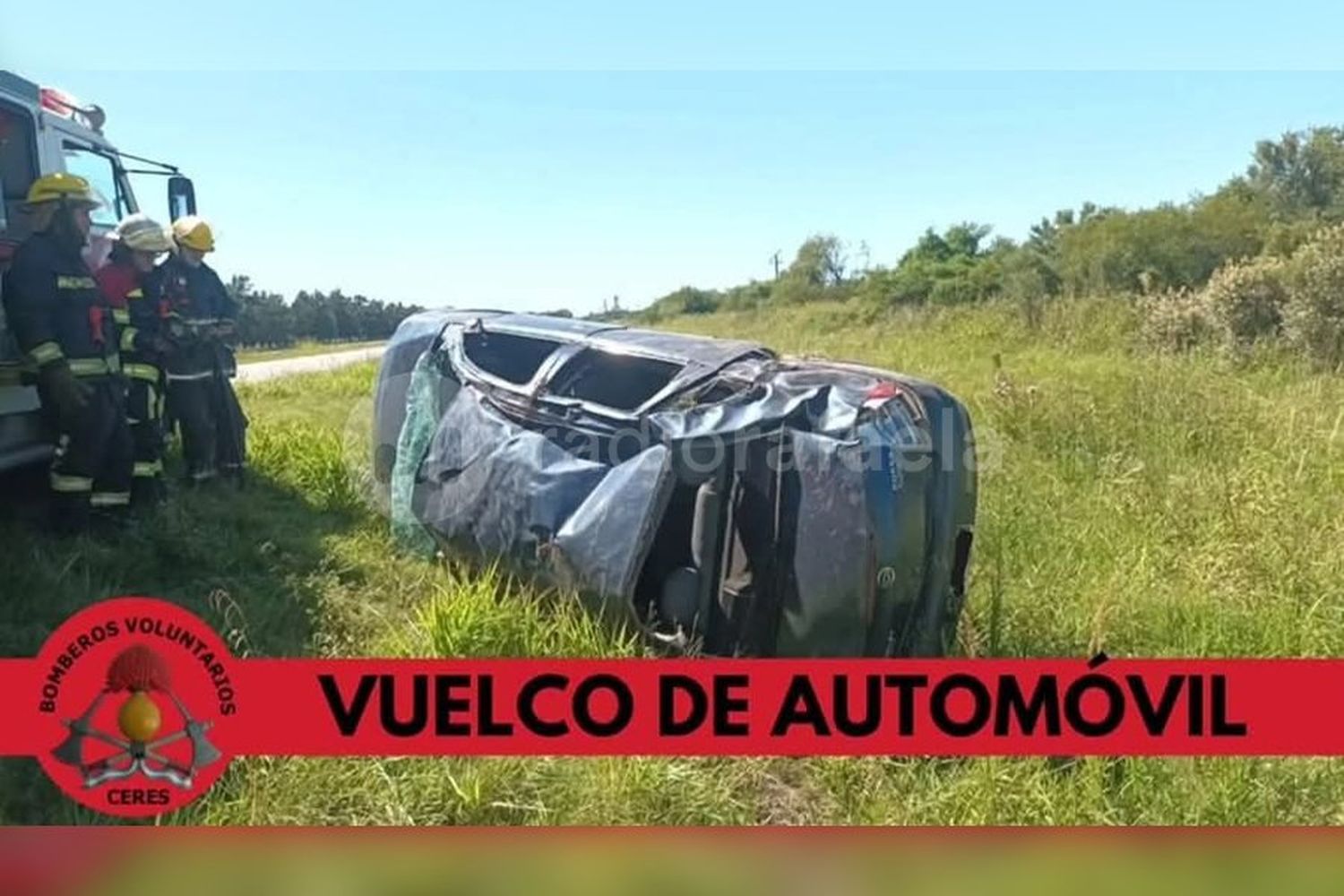 Un vehículo volcó en Ruta Nacional N°34 en la mañana de navidad