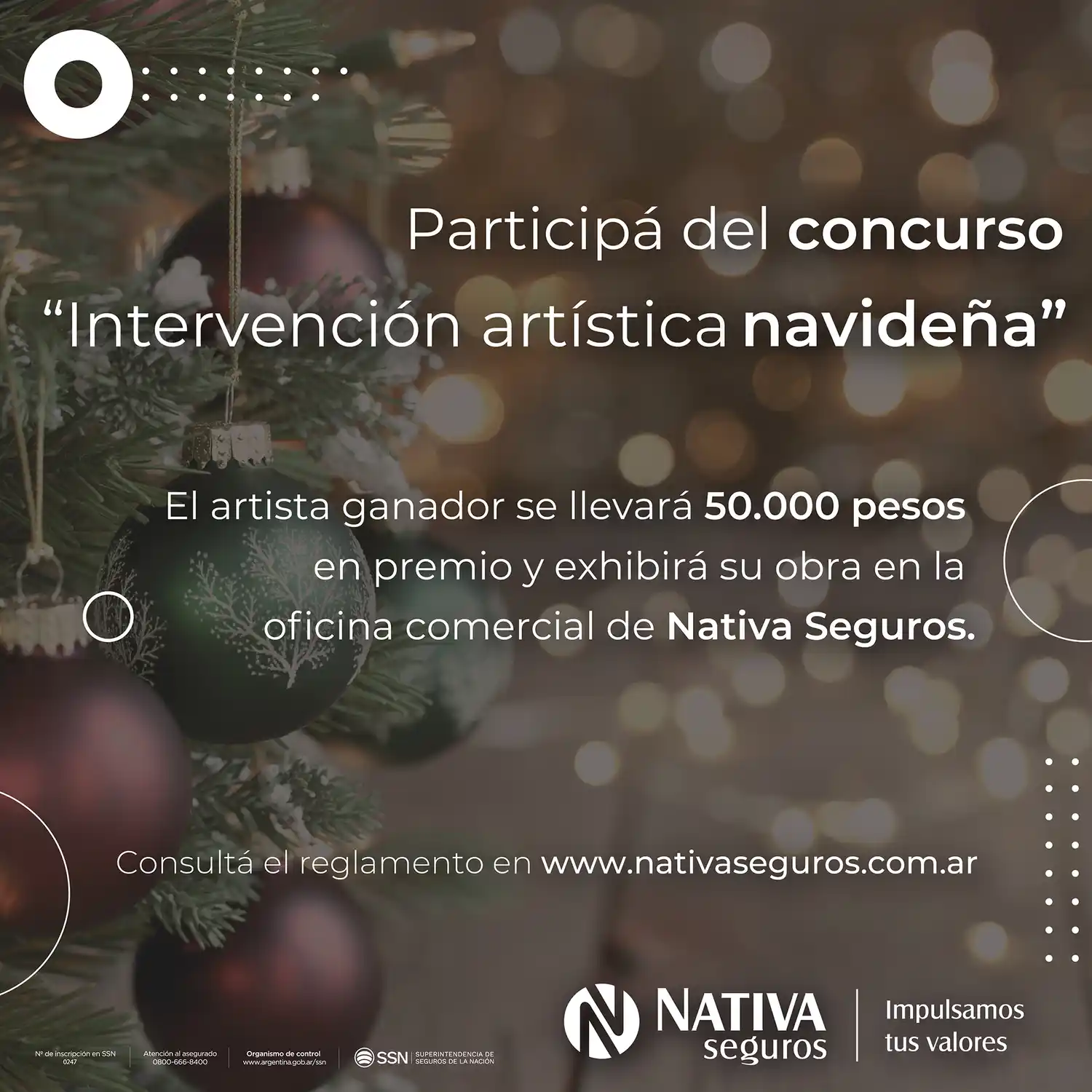 Nativa Seguros lanza el concurso “Intervención artística navideña” y convoca a artistas locales a presentar propuestas