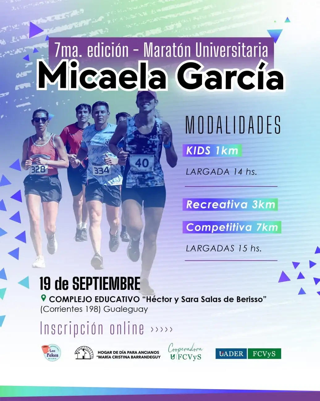 Con casi seiscientos inscriptos, este sábado se corre la 7ª Maratón "Micaela García"