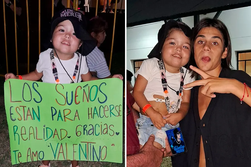Y un día Ámbar, la niña rafaelina que espera un trasplante, cumplió su sueño de conocer a Valentino Merlo