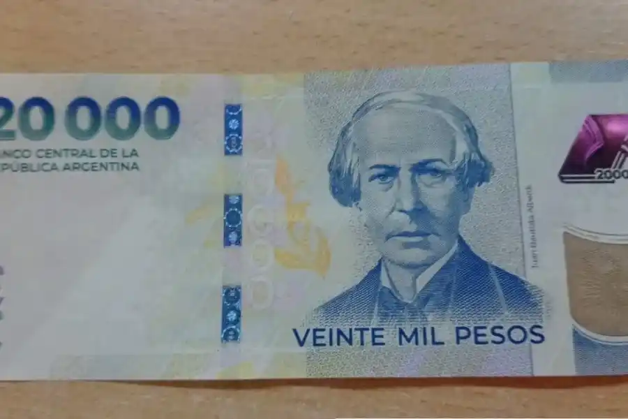 El nuevo billete de 20.000 ya esta circulando en la provincia