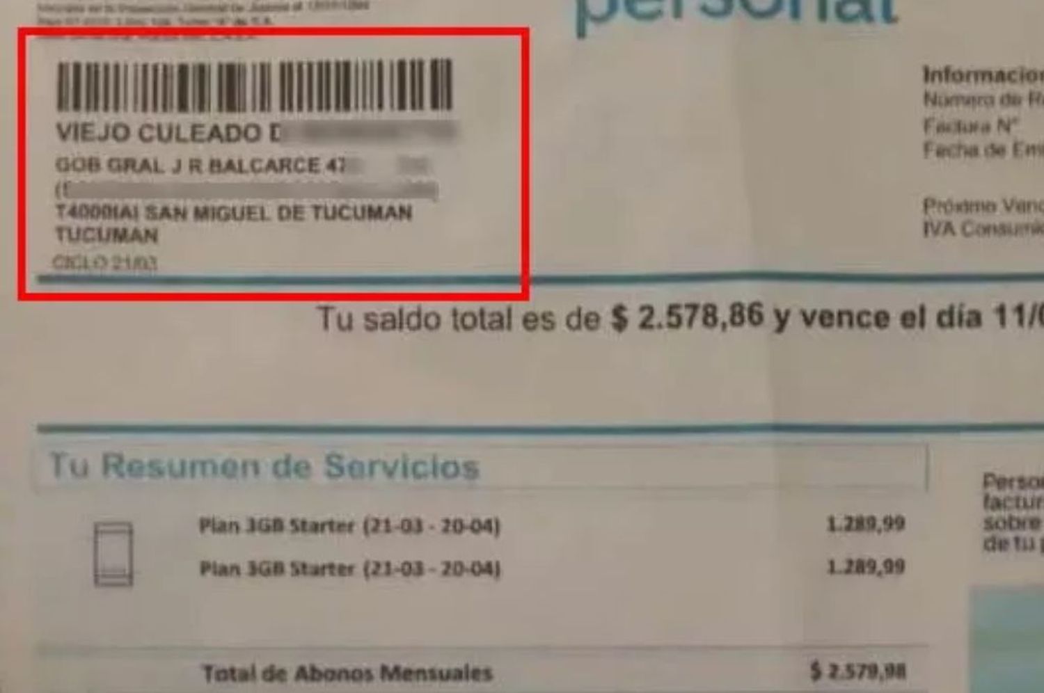 “Viejo Culeado”: la llamativa forma de nombrar a una usuaria fallecida de una empresa telefónica