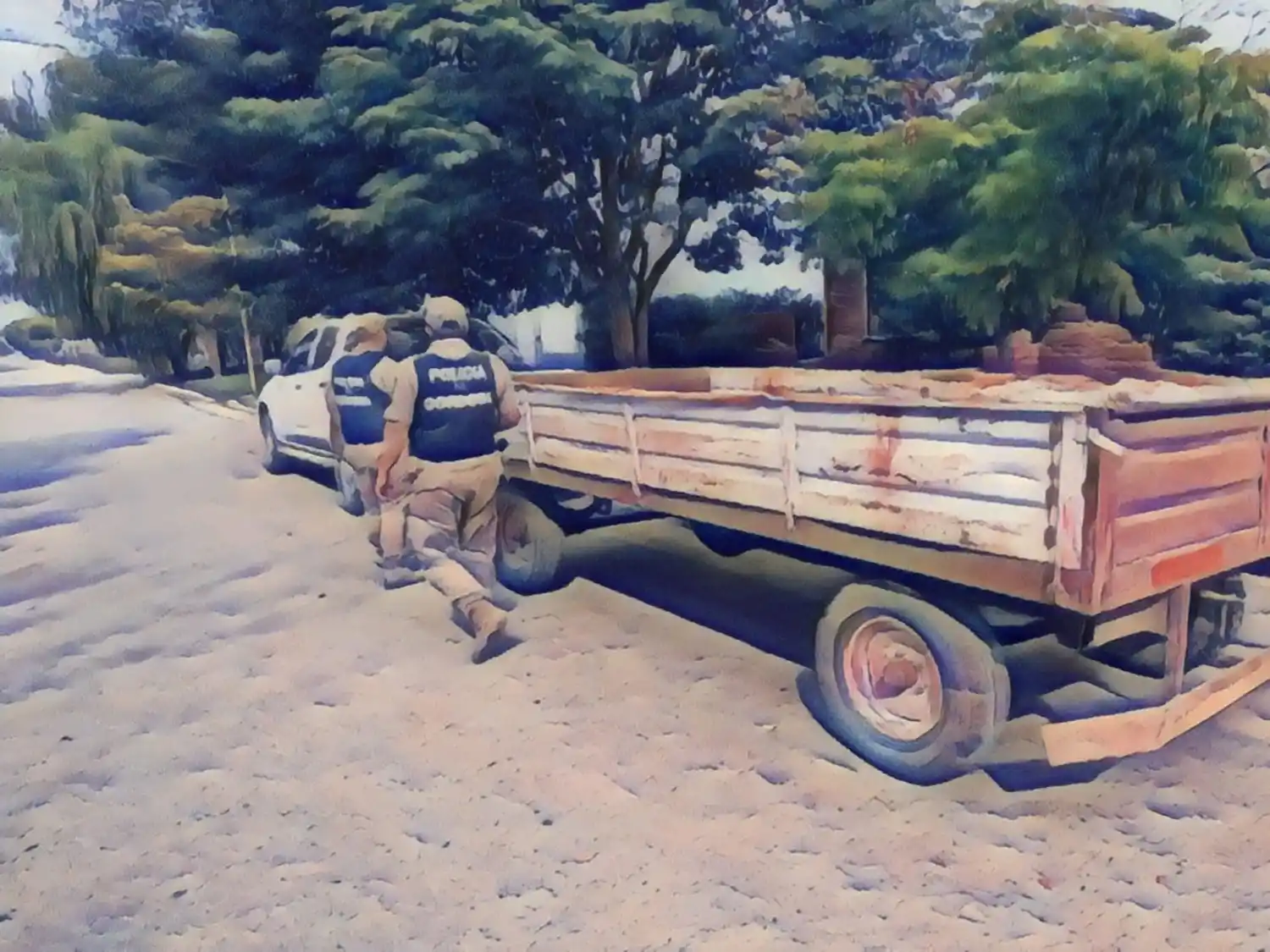 El operativo permitió el secuestro de una camioneta Chevrolet y un carro de dos ejes vinculados a un hecho delictivo ocurrido en San Bartolomé