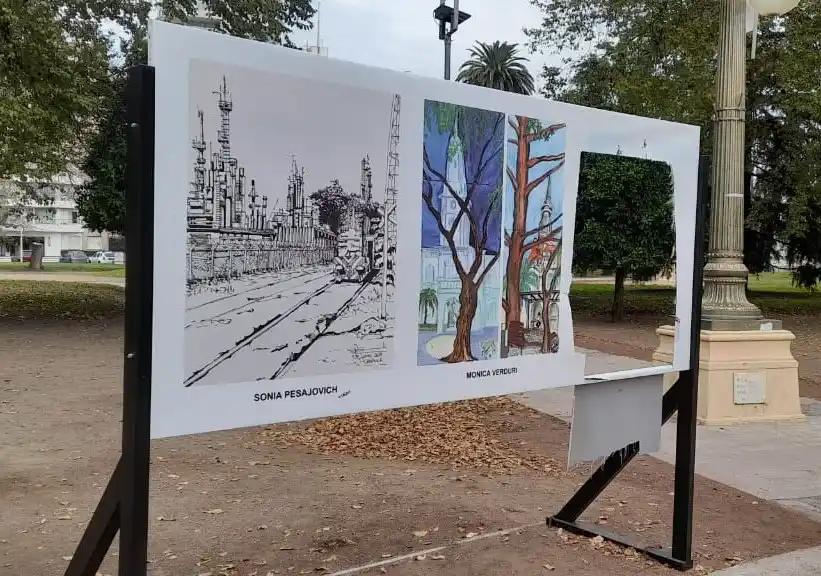 Vandalizaron una de las muestras de los croquiseros en la Plaza Independencia