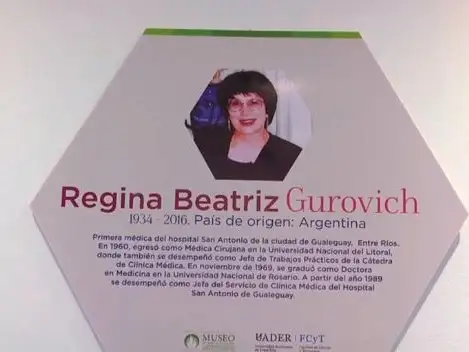 Homenajearon a la Dra. Regina Gurovich, primera 
médica mujer del Hospital San Antonio de Gualeguay