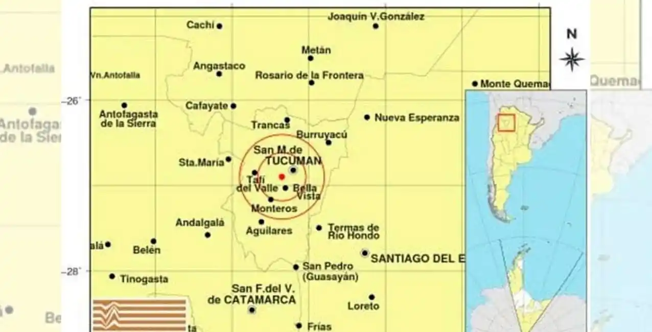 Fuerte sismo en Tucumán durante la madrugada