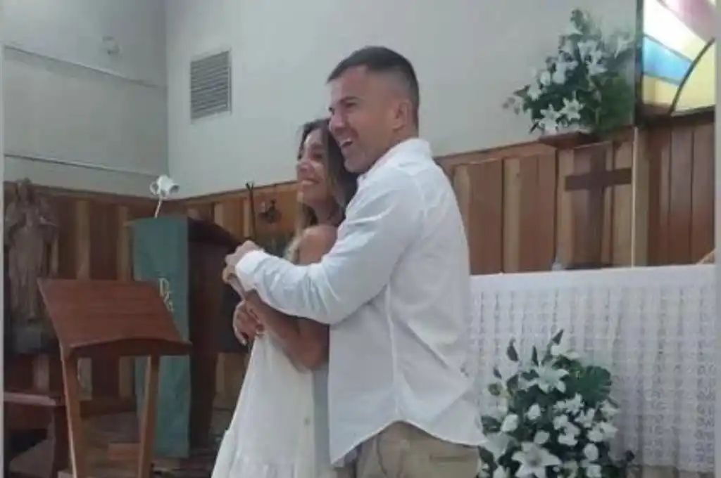 Los flamantes recién casados