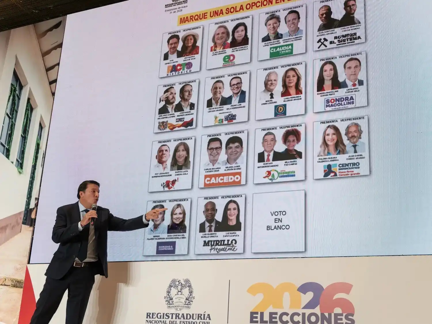 Así quedó el tarjetón para las elecciones presidenciales en Colombia