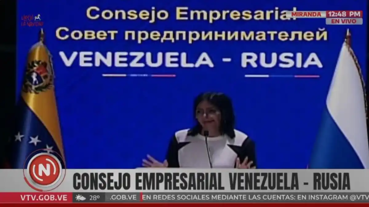 Delcy Rodríguez aboga por el intercambio comercial entre sectores públicos y privados de Rusia y Venezuela