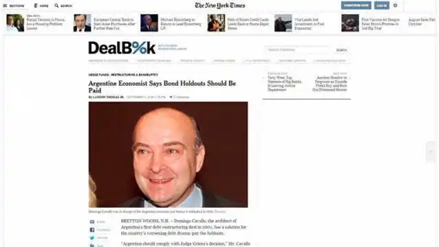 Cavallo le dijo al New York Times que hay que pagarle a los holdouts