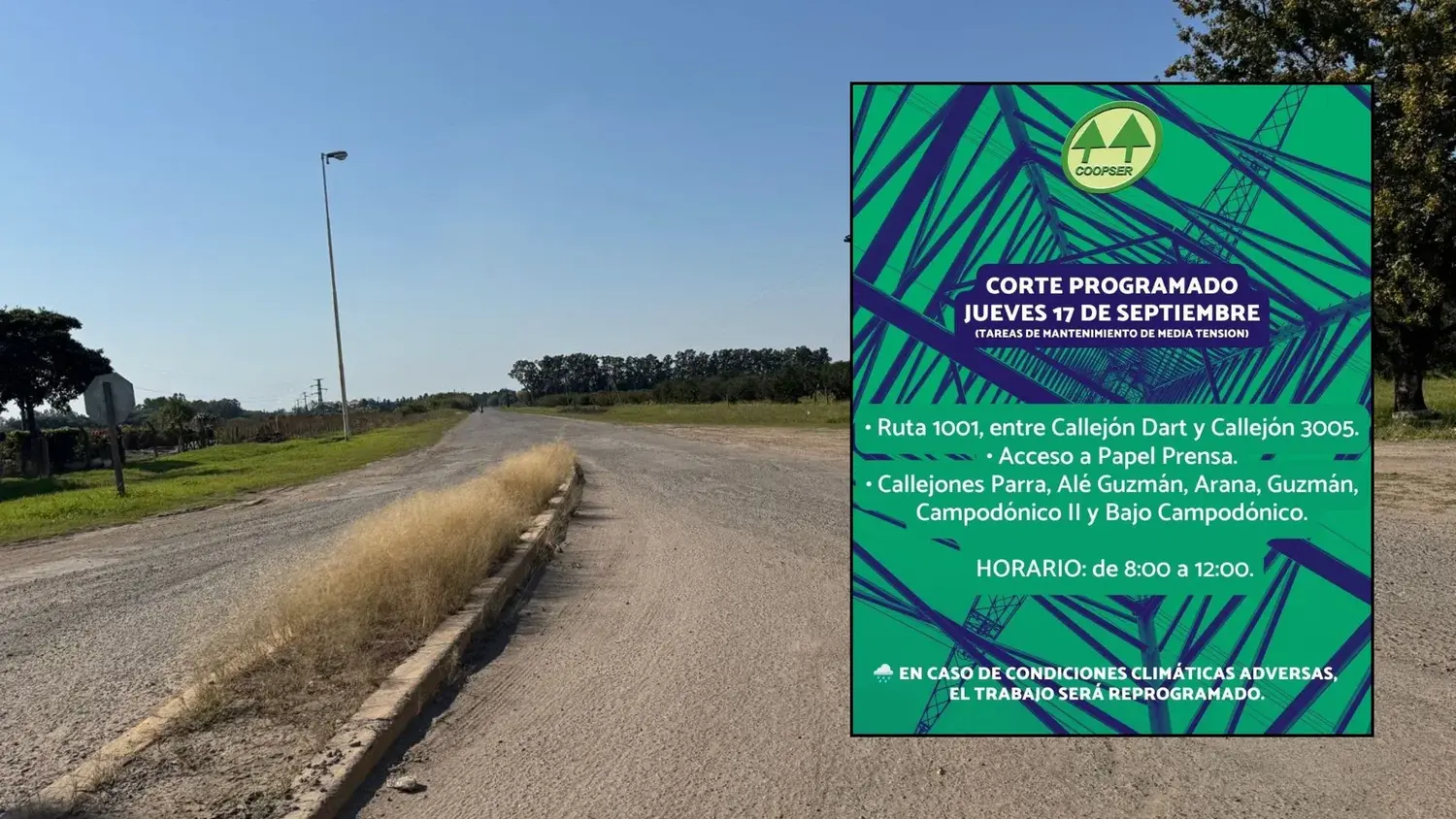 El acceso a Papel Prensa será uno de los sitios donde se producirá el corte energético.