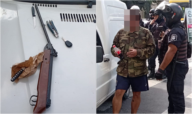 Atraparon a "loco del rifle" en La Plata: Amenazaba con "matar a Cristina Kirchner y funcionarios"
