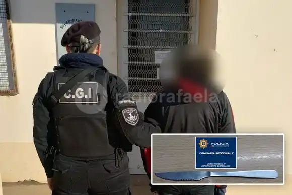Los agarraron escondidos atrás de un auto en barrio 30 de Octubre con un cuchillo de cocina en mano