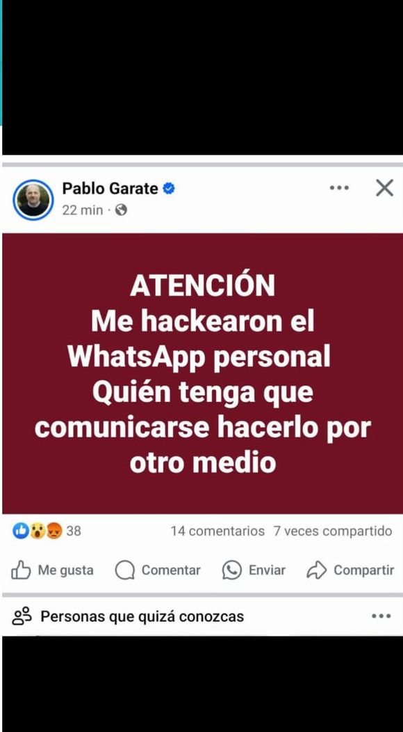 Le hackearon el WhatsApp al intendente