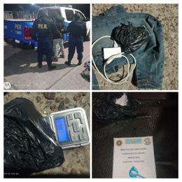 Detuvieron a un hombre que andaba en bicicleta y tenía droga en su mochila