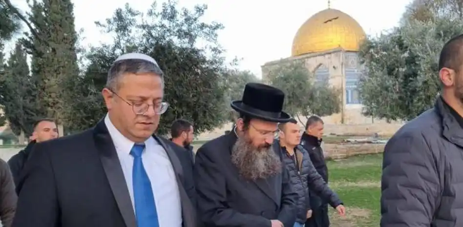 Ben Gvir, durante su visita a la Explanada de las Mezquitas, en Jerusalén.